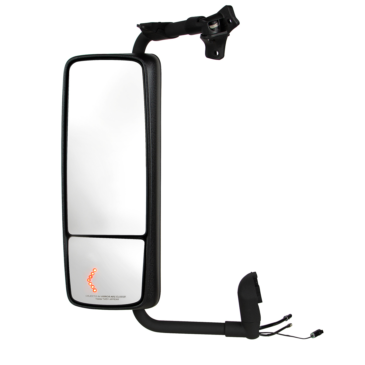 Black Mirror Assembly With LED Turn Signal For 2012 - 2017 Volvo VNL - Driver - Thumbnail 6