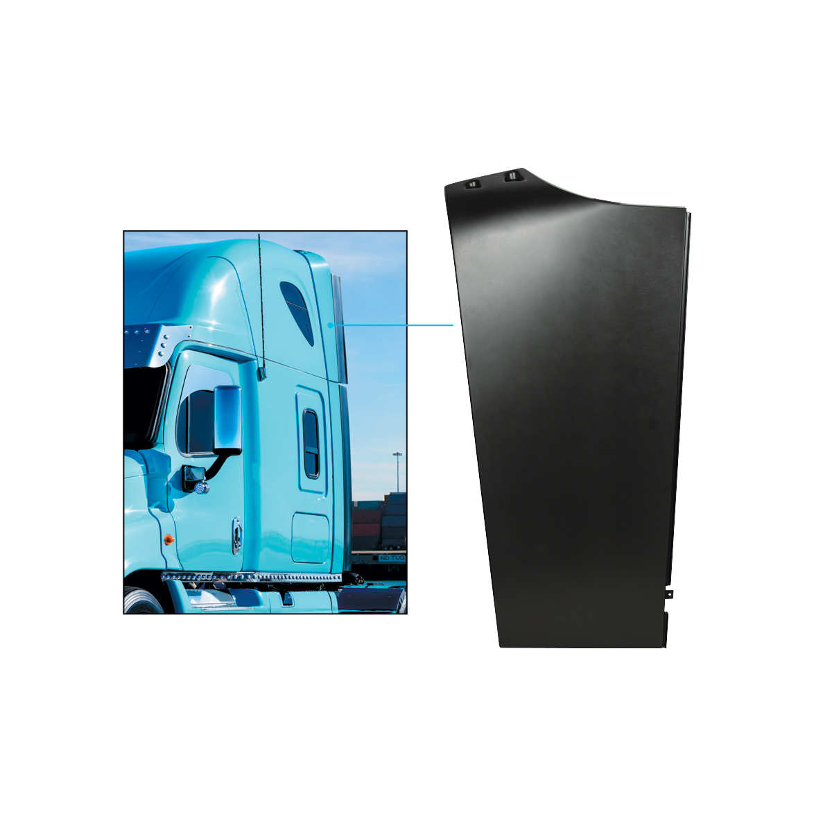 Upper Sleeper Fairing For 2008-2025 Freightliner Cascadia - Driver - Thumbnail 4