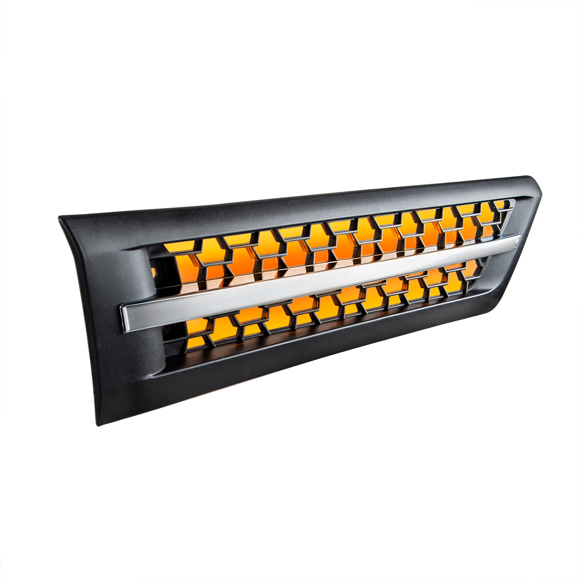 Hood Air Intake Grille With Amber LED For 2018-2024 Freightliner Cascadia 126 - Passenger - Thumbnail 3