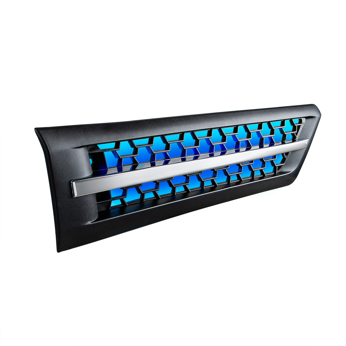 Hood Air Intake Grille With Blue LED For 2018-2024 Freightliner Cascadia 126 - Passenger - Thumbnail 3