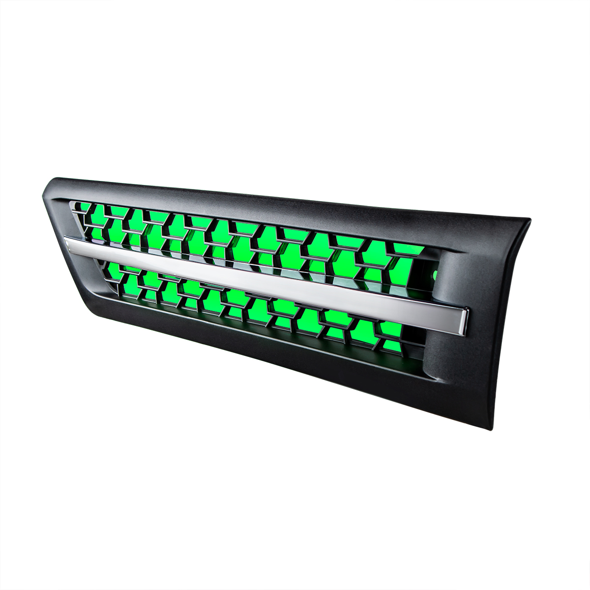 Hood Air Intake Grille With Green LED For 2018-2024 Freightliner Cascadia 126 - Driver - Thumbnail 3
