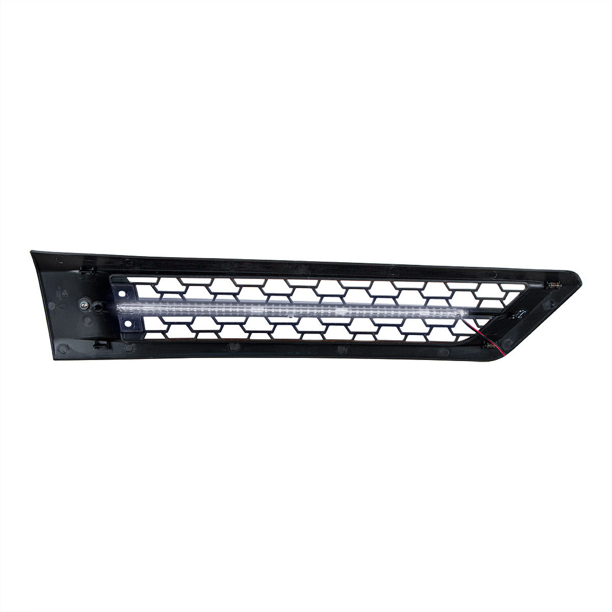 Hood Air Intake Grille With White LED For 2018-2024 Freightliner Cascadia 126 - Driver - Thumbnail 4
