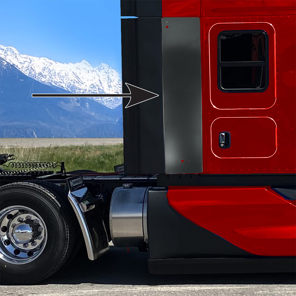 Lower Side Cab Fairing Extension For 2022-2025 Kenworth T680-Passenger - Thumbnail 8