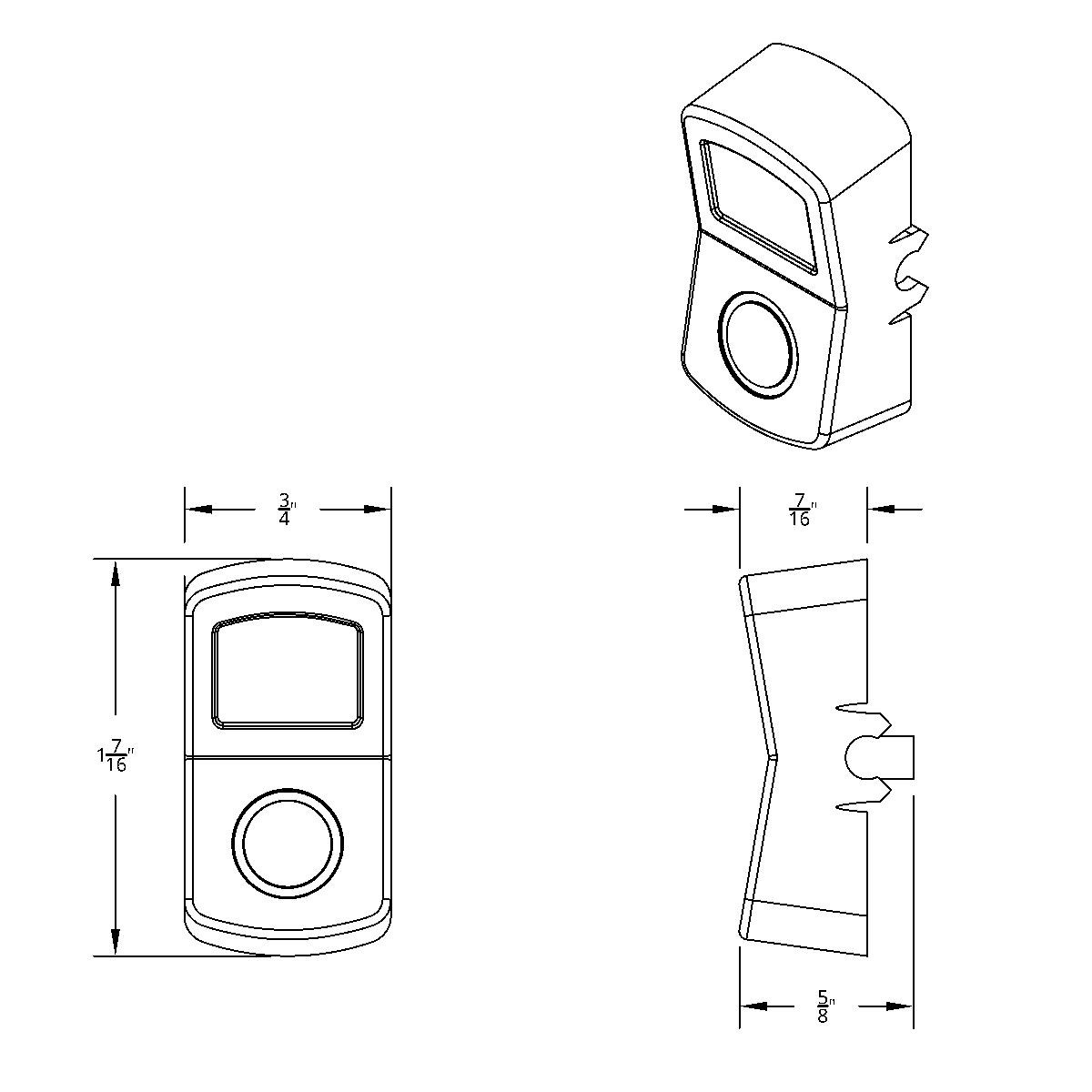 "Cab Light" Chrome Rocker Switch Cover - Plain