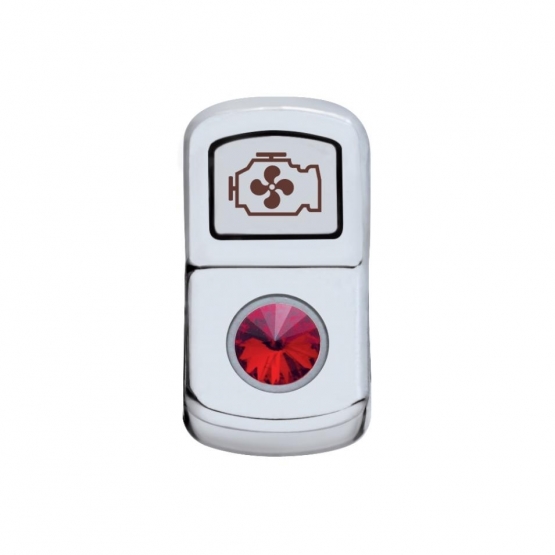 "Engine Fan" Rocker Switch Cover With Red Crystal
