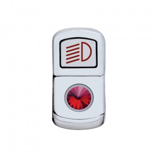 "Headlight" Rocker Switch Cover With Red Crystal