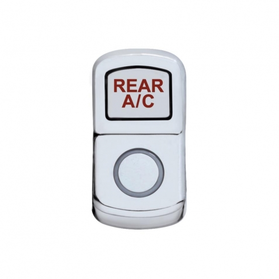 "Rear A/C" Chrome Rocker Switch Cover - Plain