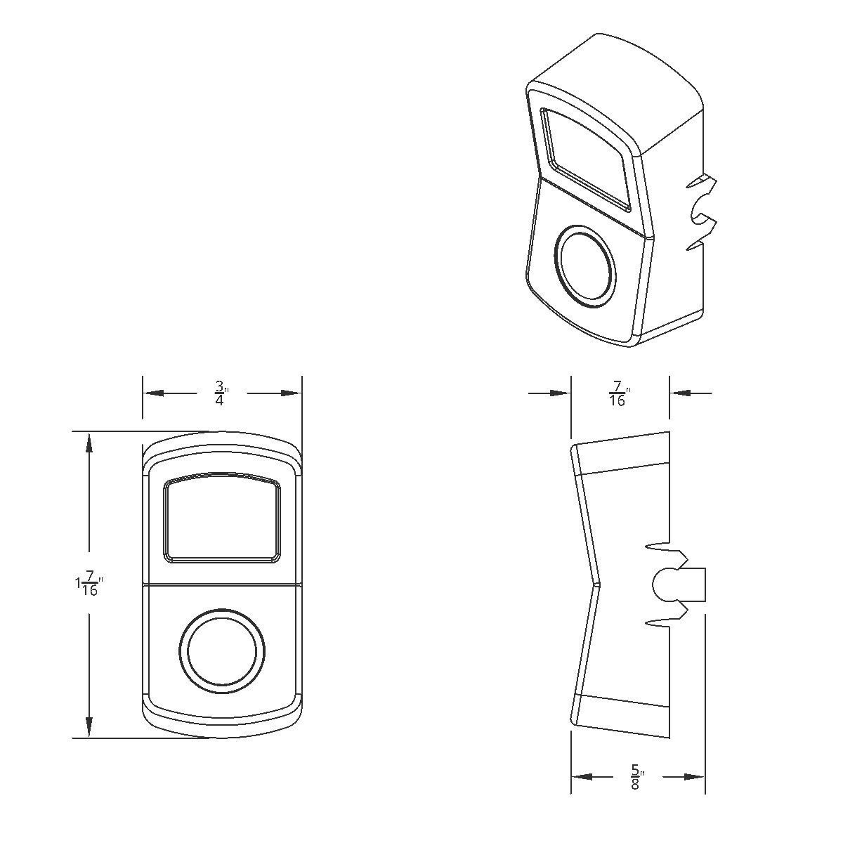 "Rear A/C" Chrome Rocker Switch Cover - Plain - Thumbnail 2