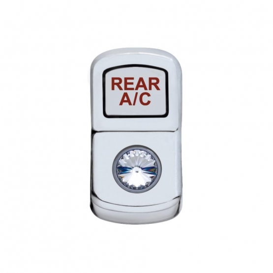"Rear A/C" Rocker Switch Cover With Clear Crystal
