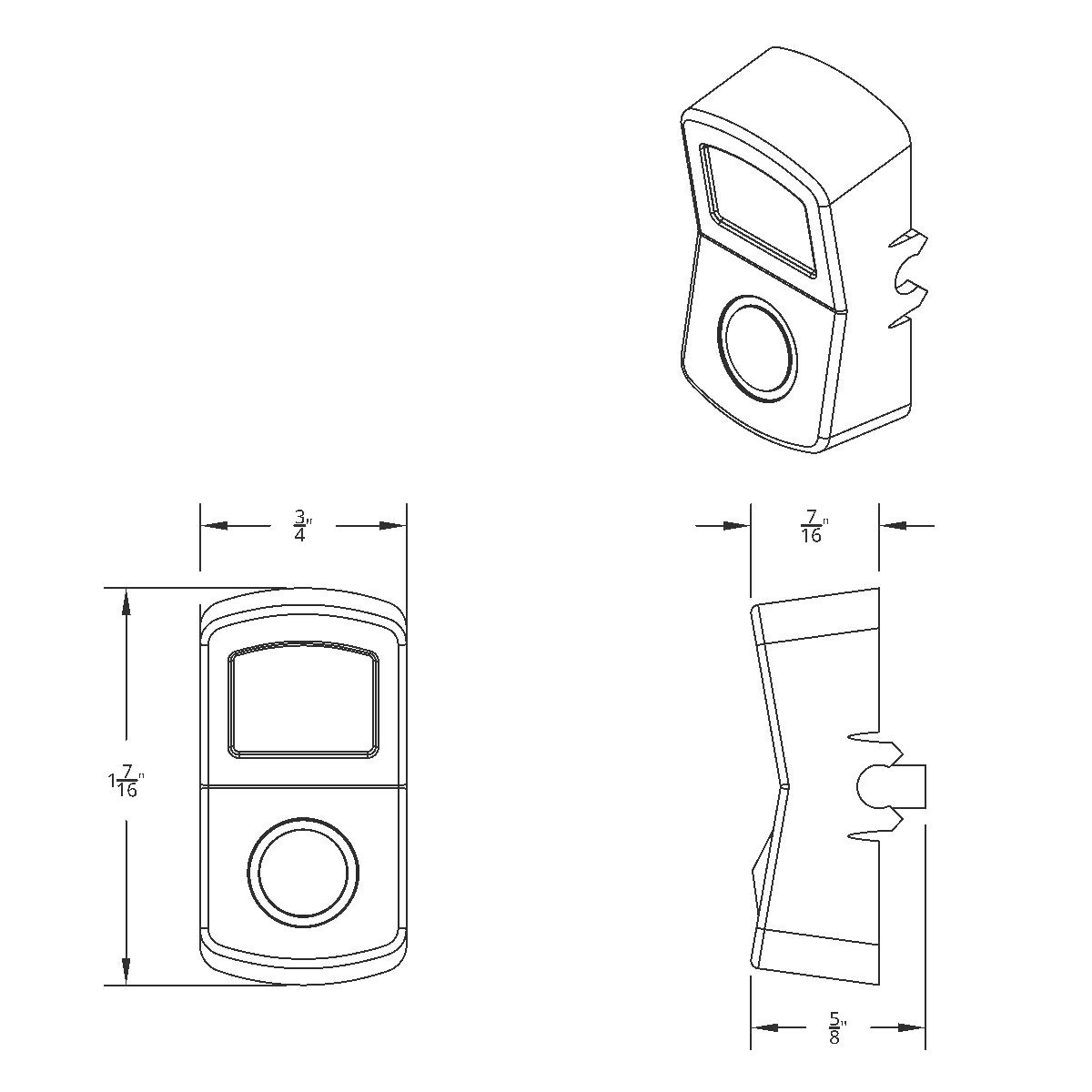 "Rear A/C" Rocker Switch Cover With Purple Crystal - Thumbnail 2