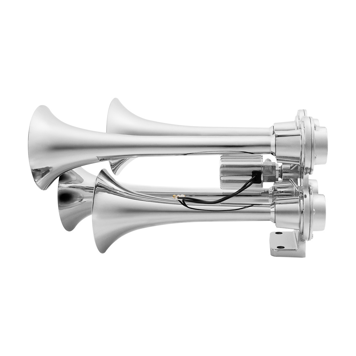 4 Trumpet Mini Train Horn-Chrome - Thumbnail 2