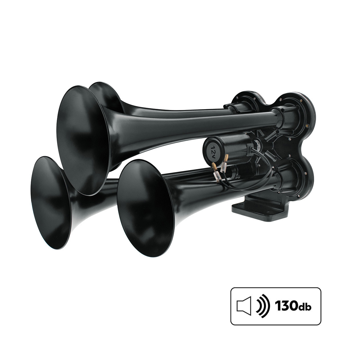 4 Trumpet Mini Train Horn-Black - Thumbnail 15