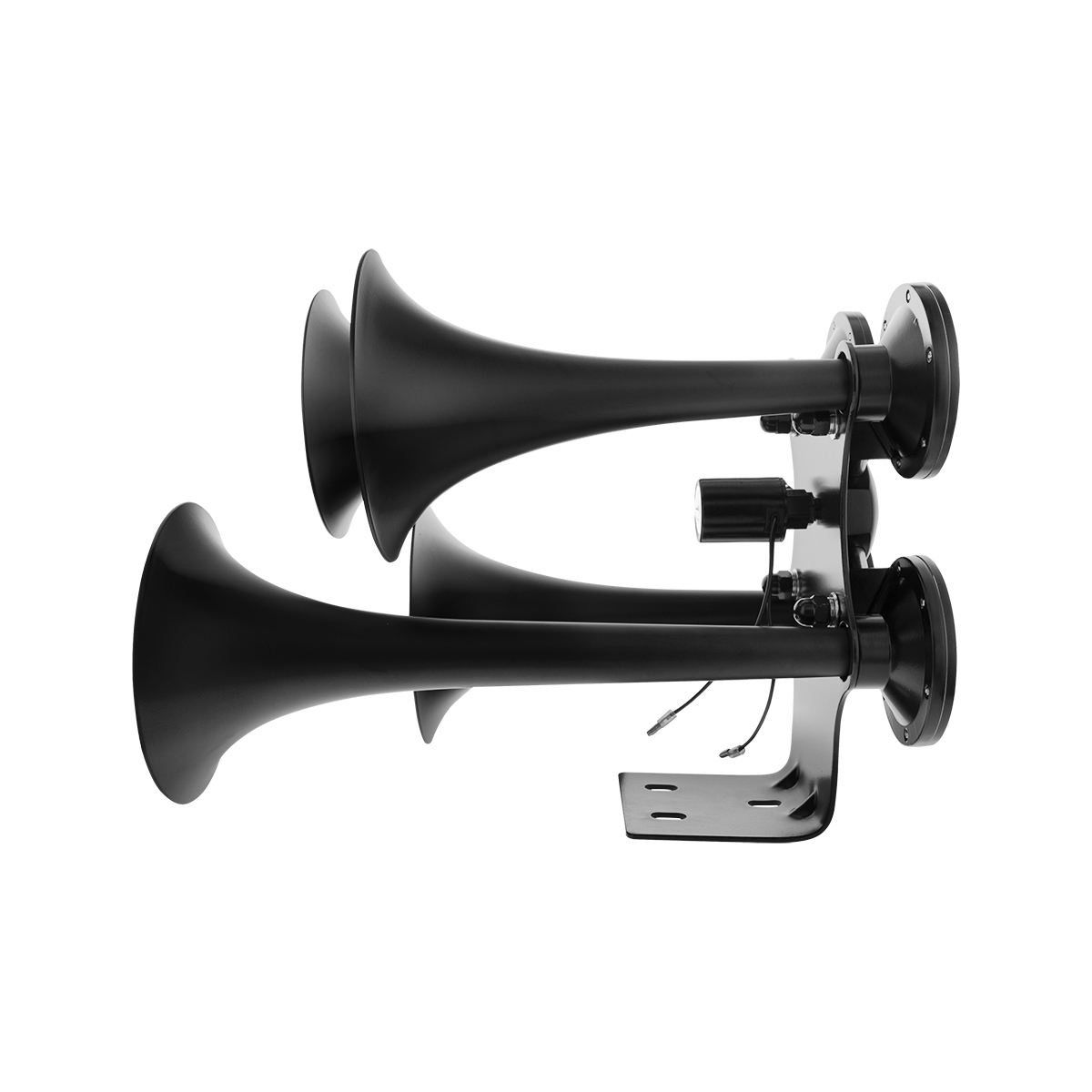 Black 4 Trumpets Air Powered Train Horn - Competition Series - Thumbnail 3