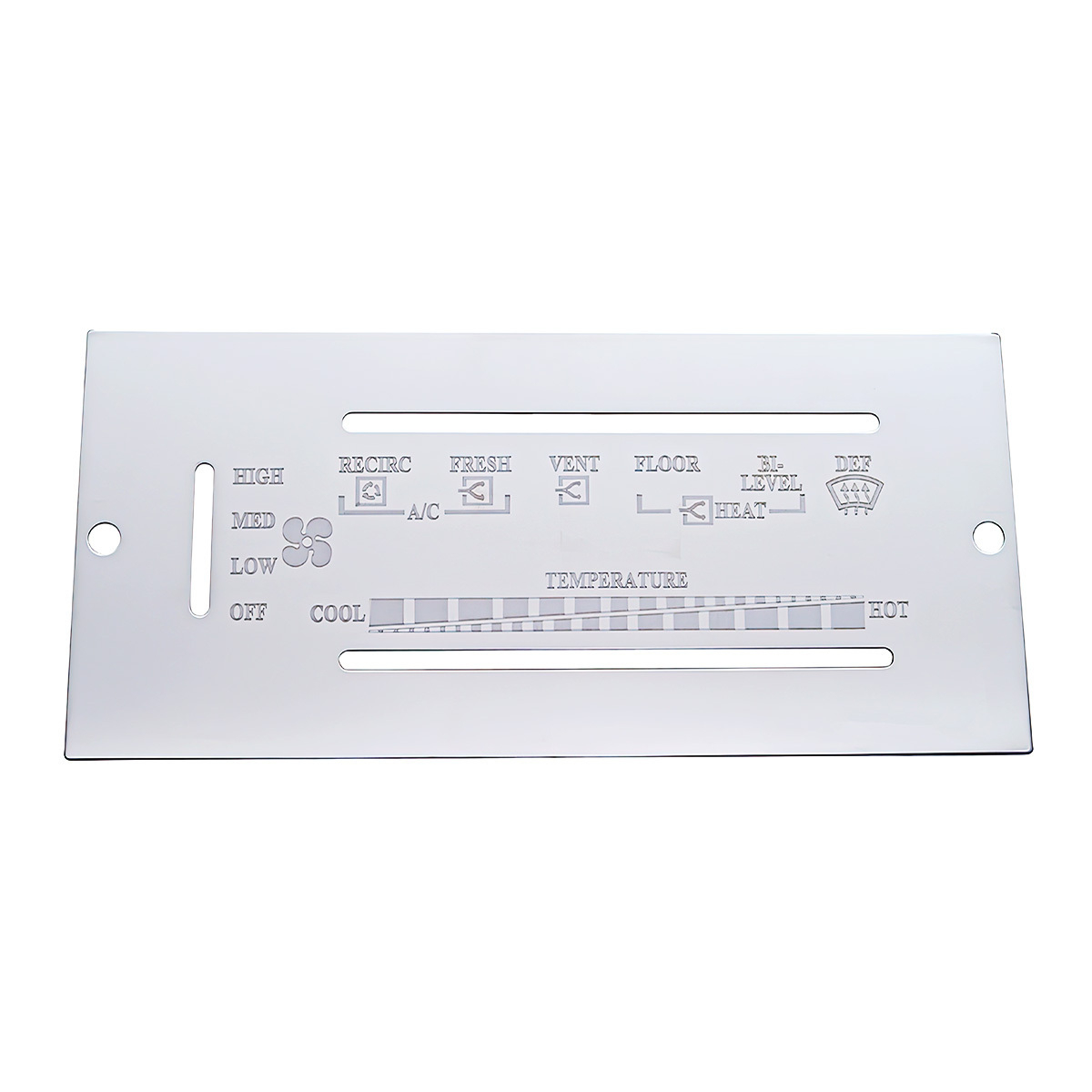 1987-1995 Peterbilt Stainless A/C Control Plate - Thumbnail 2