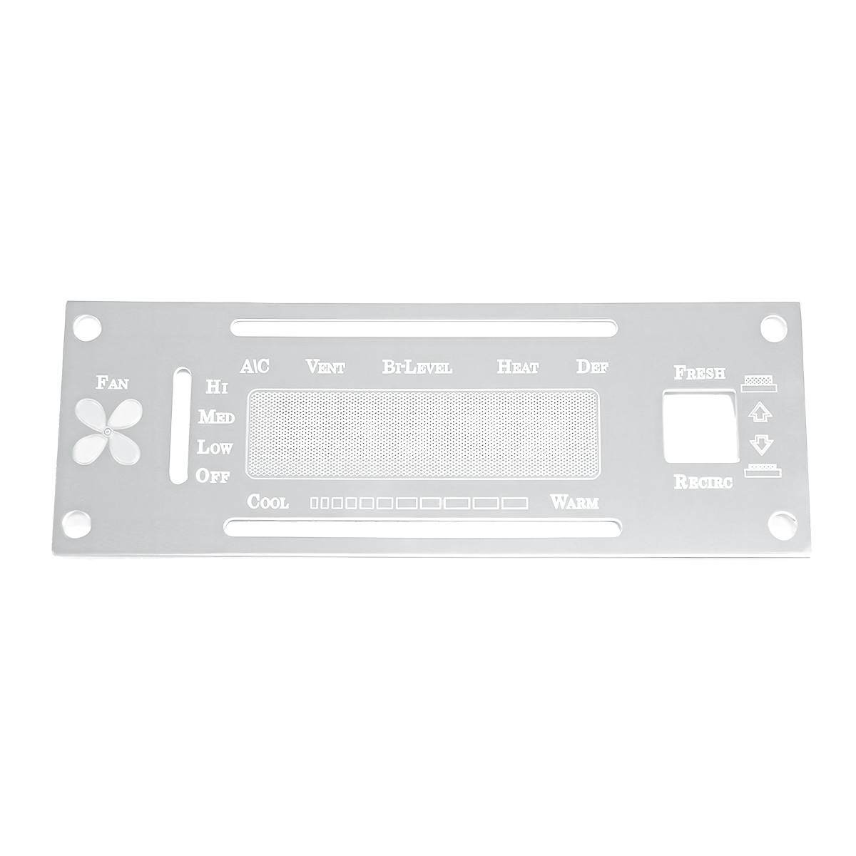 Kenworth Stainless A/C Control Plate With Opening - Thumbnail 2