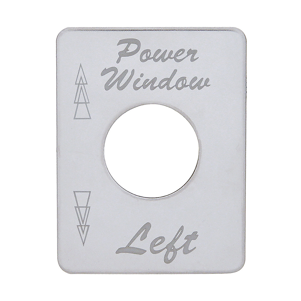 Stainless Steel Switch Name Plate For Peterbilt - Power Window (Left) - Thumbnail 2