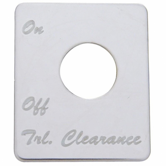 Stainless Steel Switch Name Plate For Peterbilt - Trailer Clearance