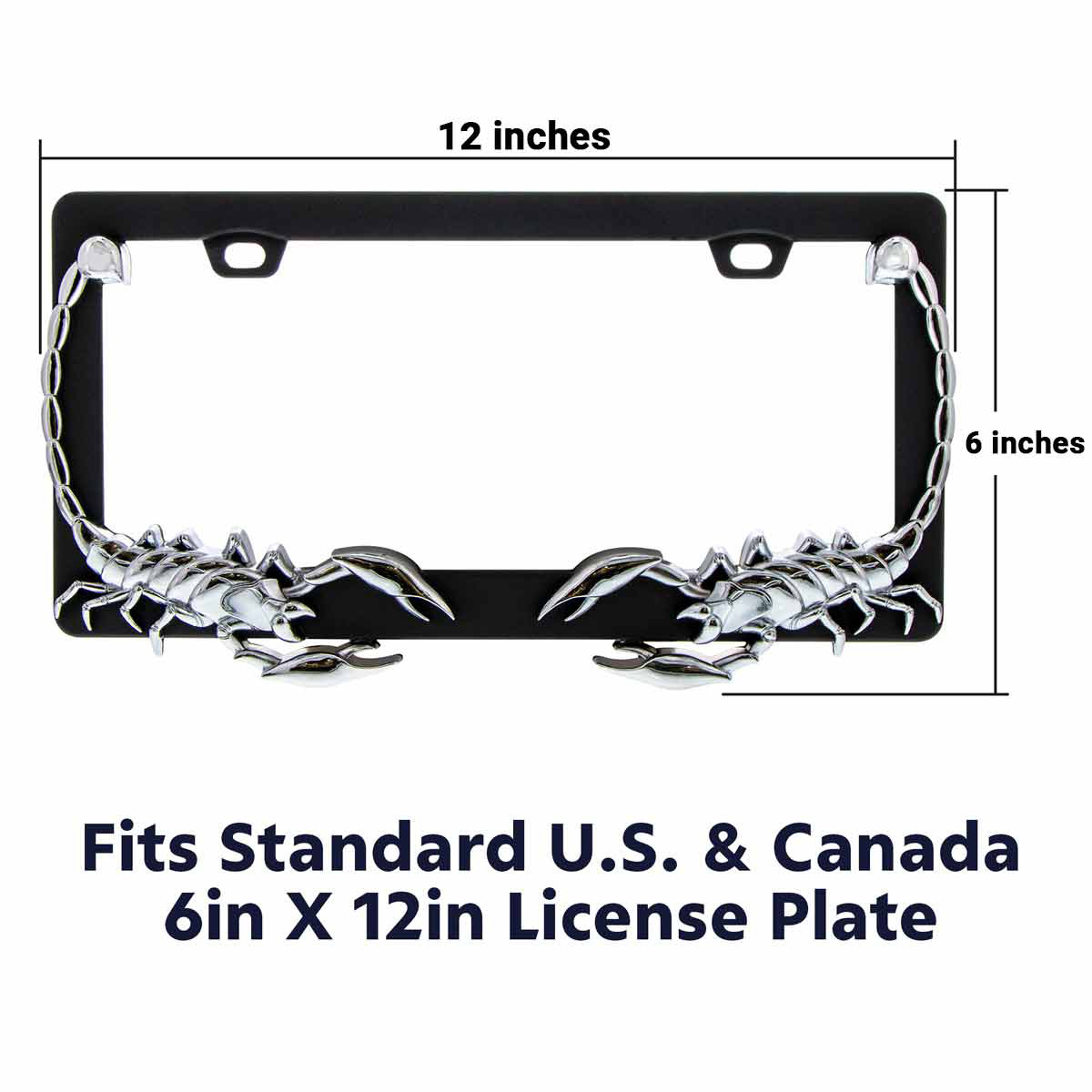 Scorpion License Plate Frame - Chrome - Thumbnail 4