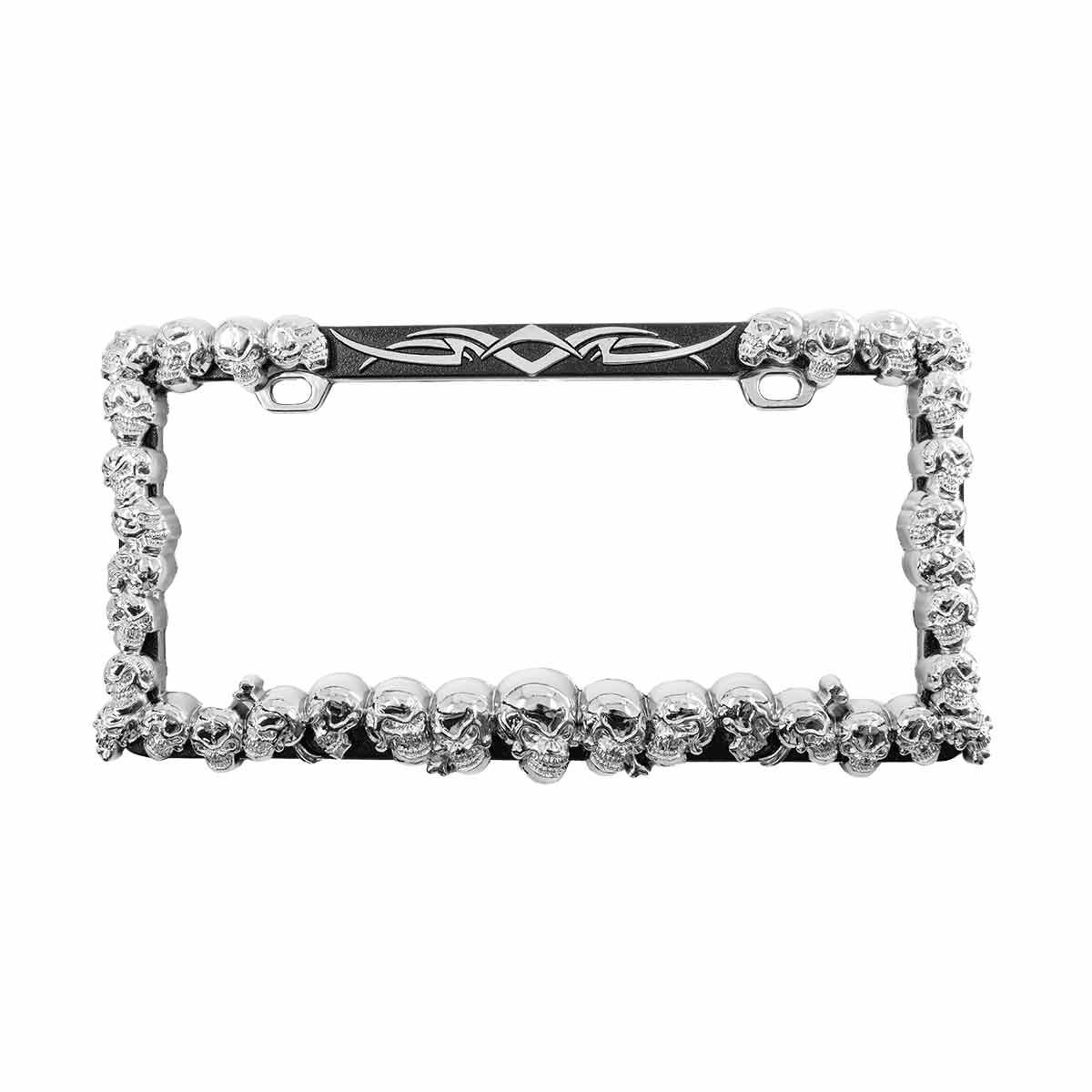 Skull License Plate Frame - Chrome