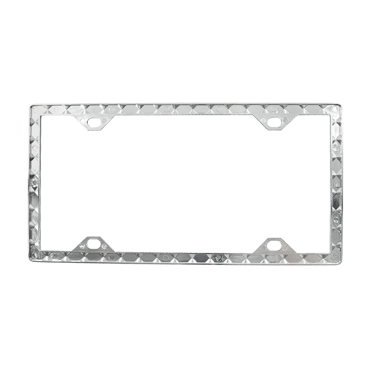 Diamond Pattern License Plate Frame - Chrome - Thumbnail 3
