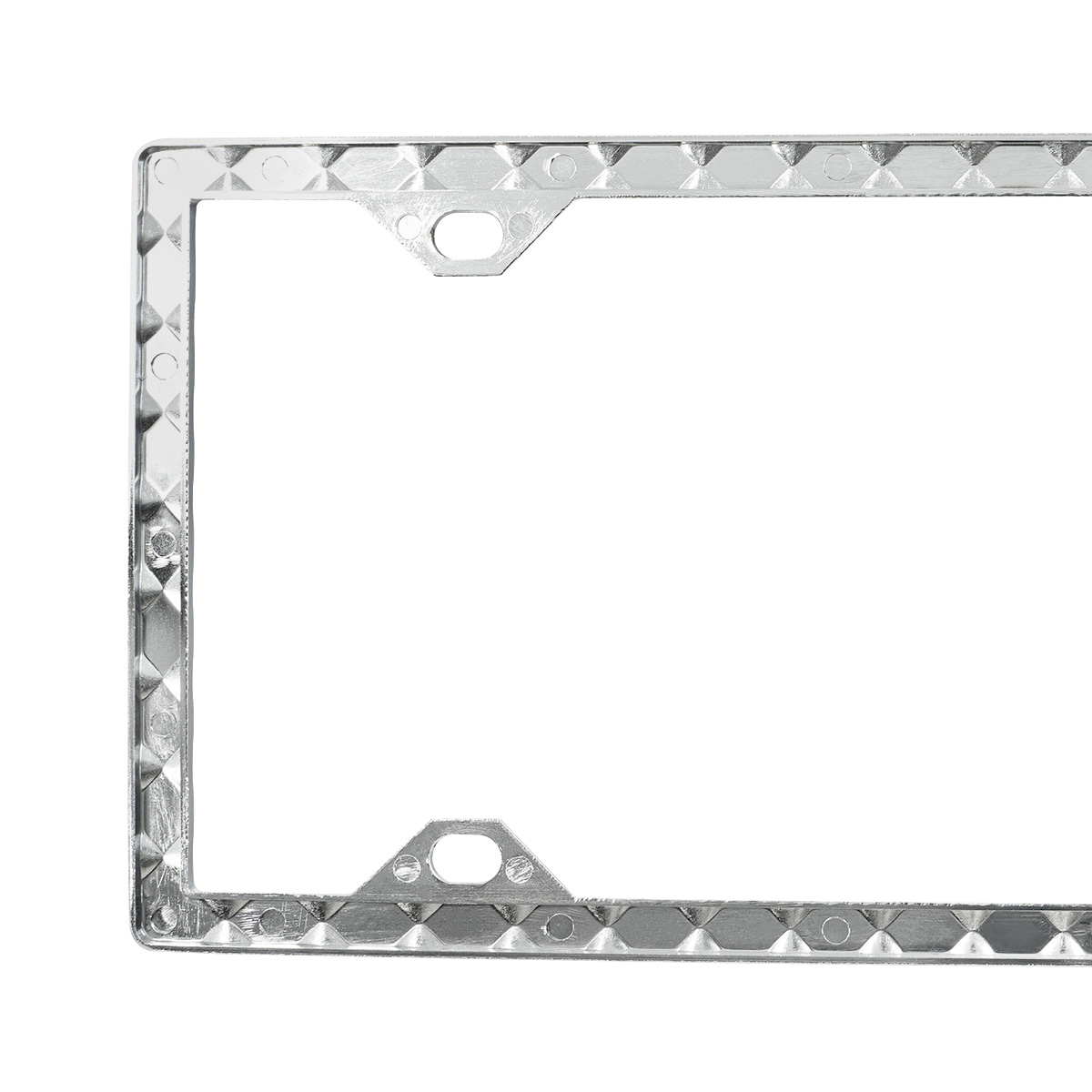 Diamond Pattern License Plate Frame - Chrome - Thumbnail 4