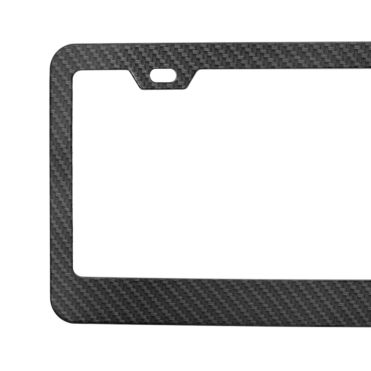 Carbon Fiber Style Wide Bottom License Plate Frame - Thumbnail 2