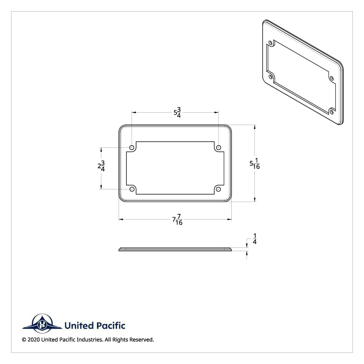 "U.S. Marine" Motorcycle License Plate Frame - Thumbnail 3