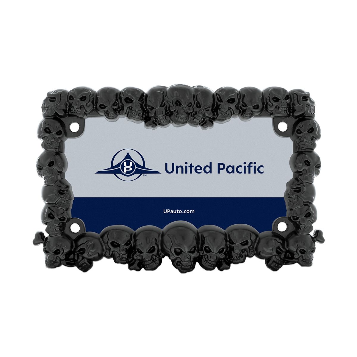 Skull Motorcycle License Plate Frame - Black