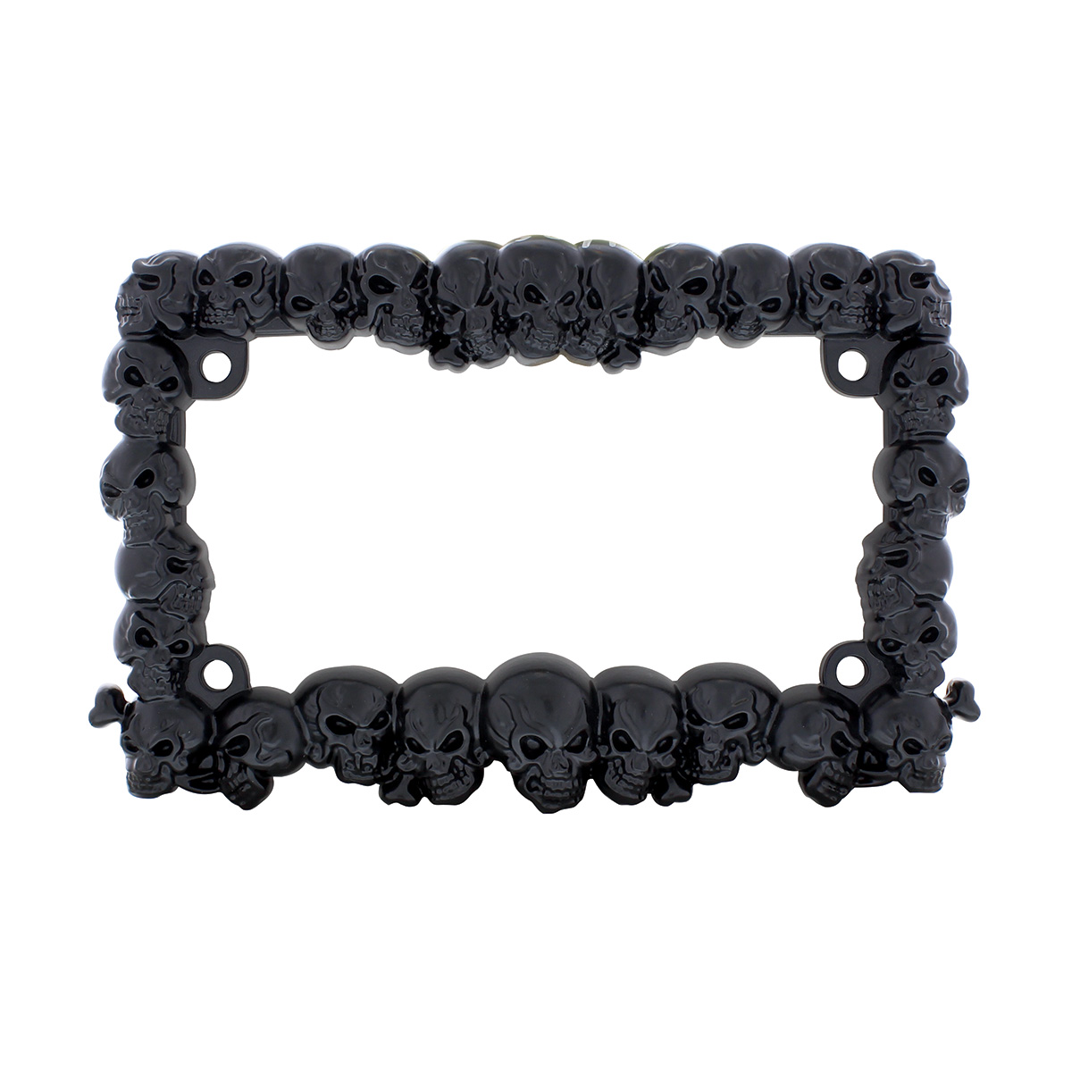 Skull Motorcycle License Plate Frame - Black - Thumbnail 2