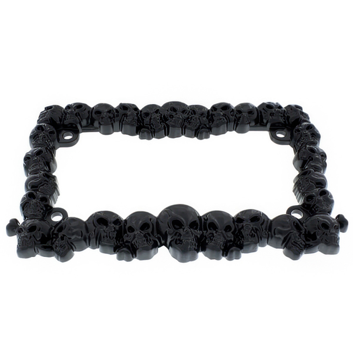 Skull Motorcycle License Plate Frame - Black - Thumbnail 3