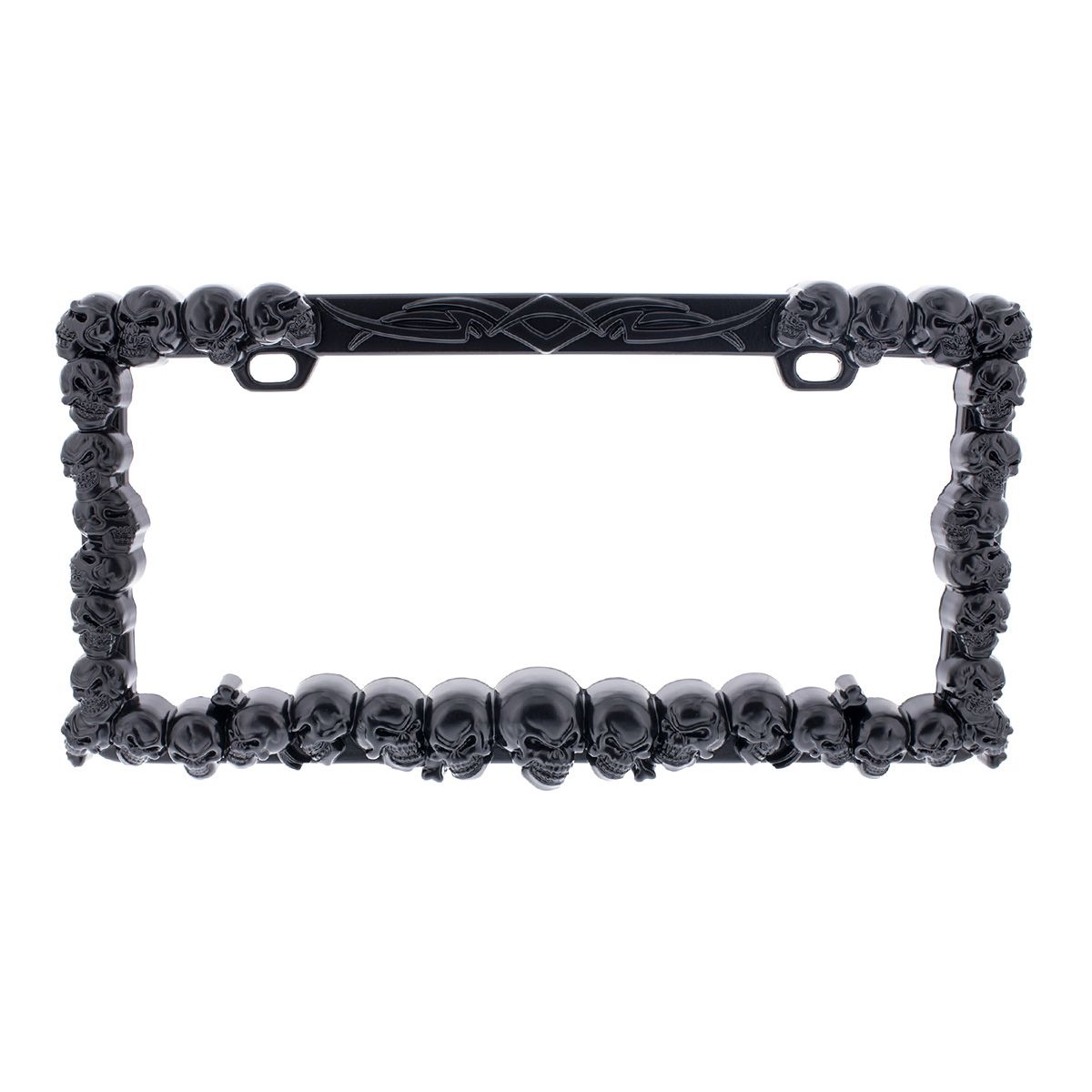 Skull License Plate Frame - Black