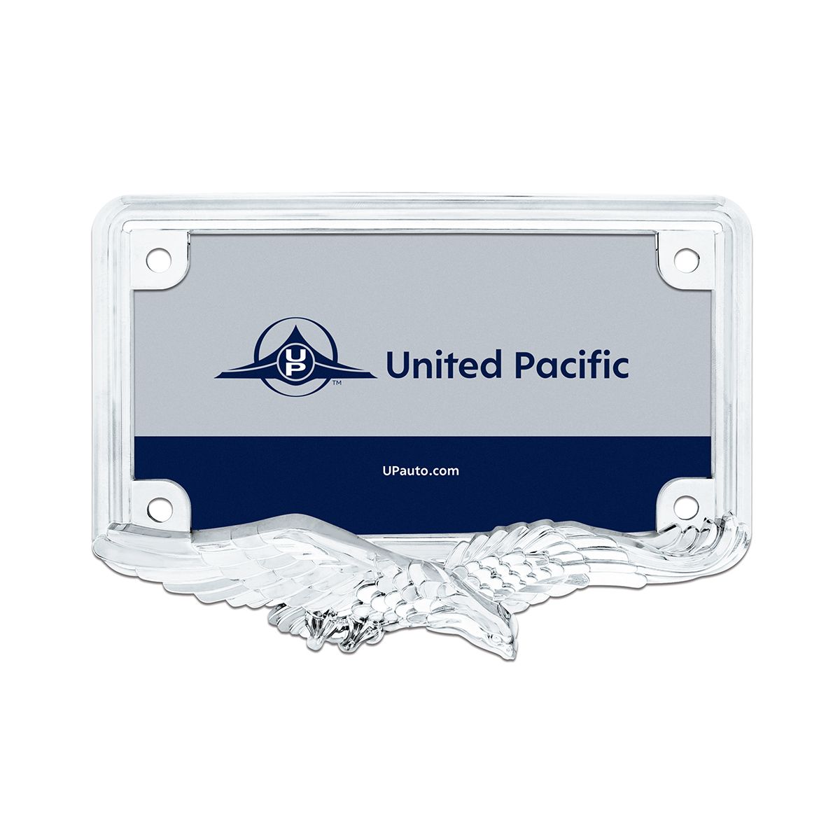 Eagle Motorcycle License Plate Frame - Chrome