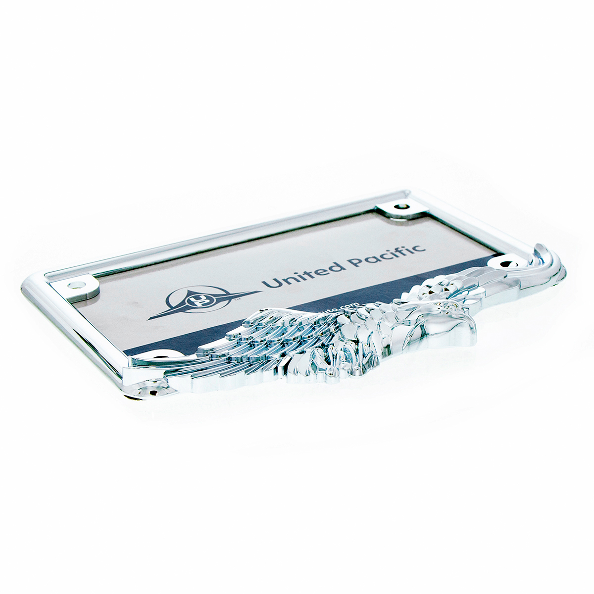 Eagle Motorcycle License Plate Frame - Chrome - Thumbnail 3