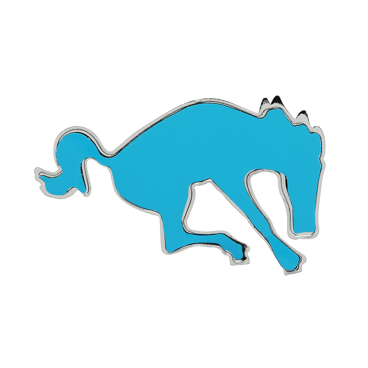 Plastic Bucking Horse Emblem - Chrome - Thumbnail 3