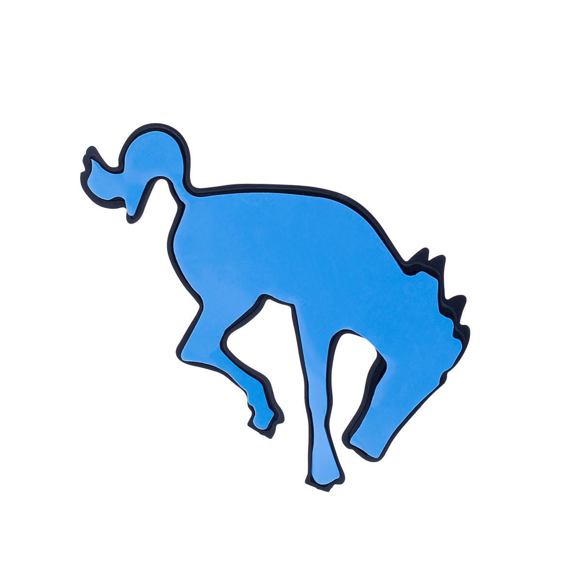 Plastic Bucking Horse Emblem - Matte Black - Thumbnail 4