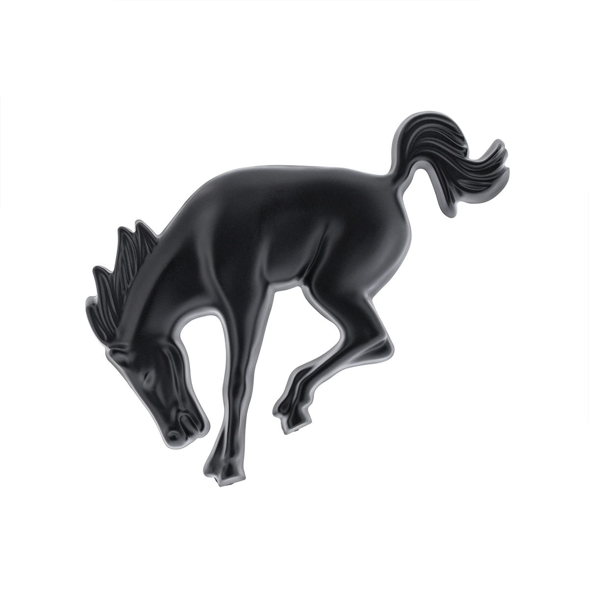 Plastic Bucking Horse Emblem - Matte Black - Thumbnail 7