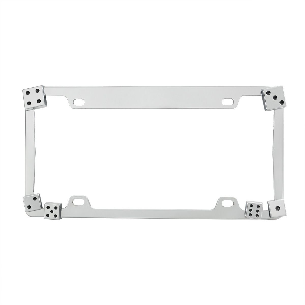 Dice License Plate Frame - Chrome