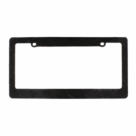 Diamond Plate License Plate Frame - Black