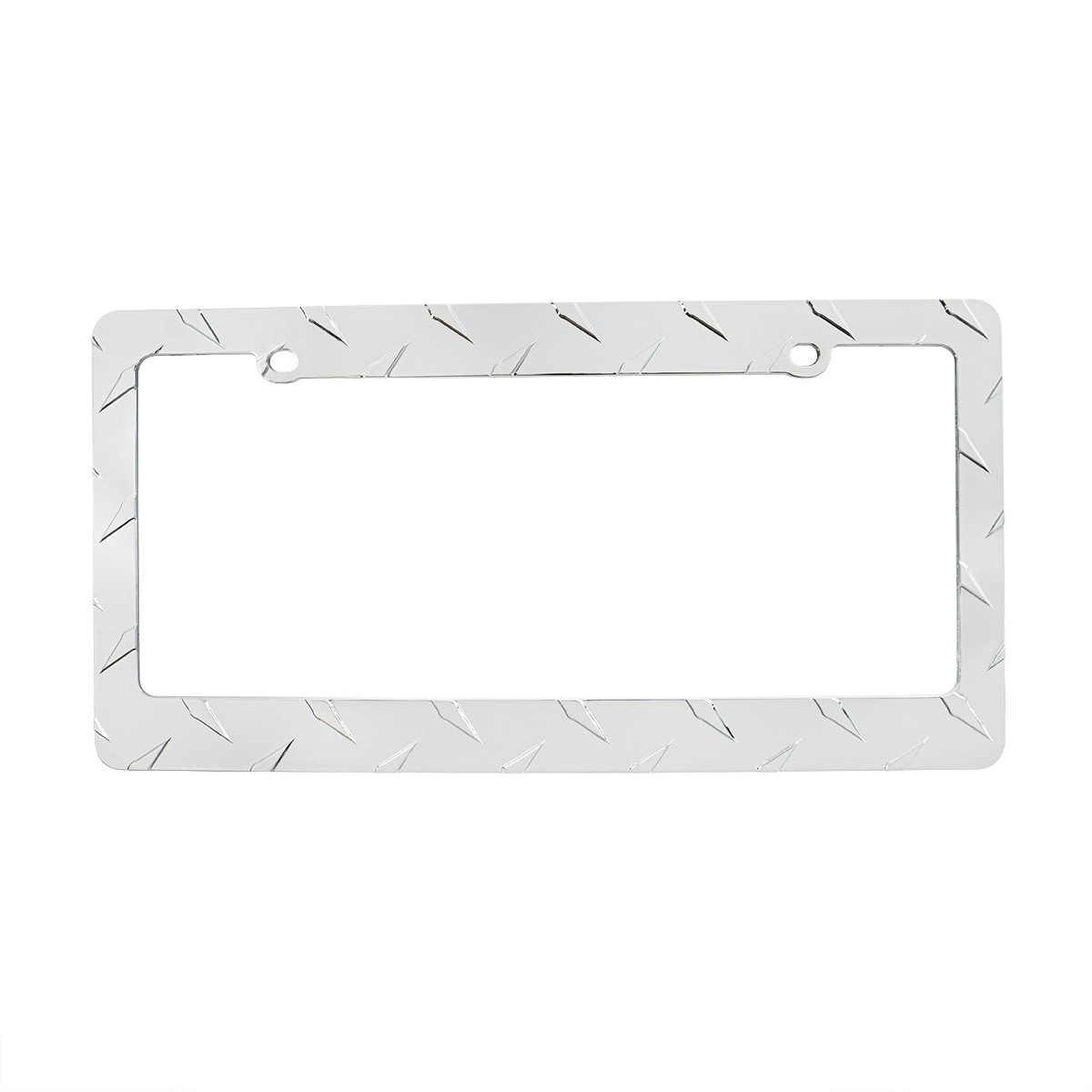 Diamond Plate License Plate Frame - Chrome - Thumbnail 5