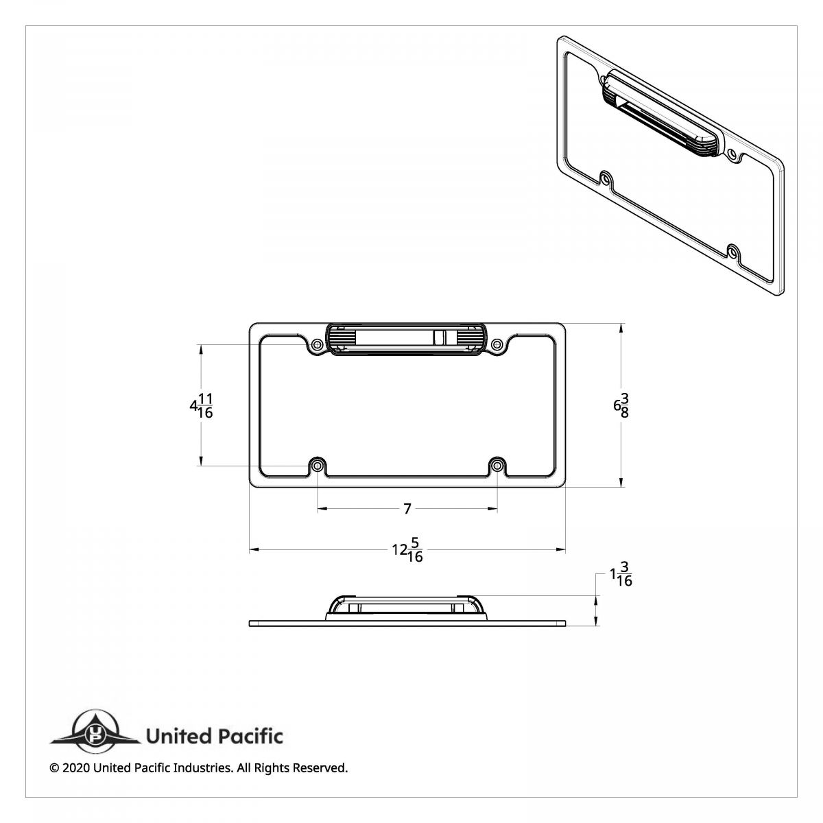 Chrome License Plate Frame With Back-Up Light - White LED/Clear Lens - Thumbnail 4