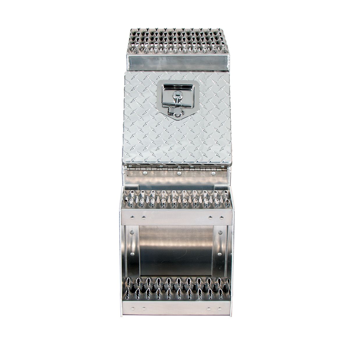 12"L X 25"W X 28"H Aluminum Step Saddle Box