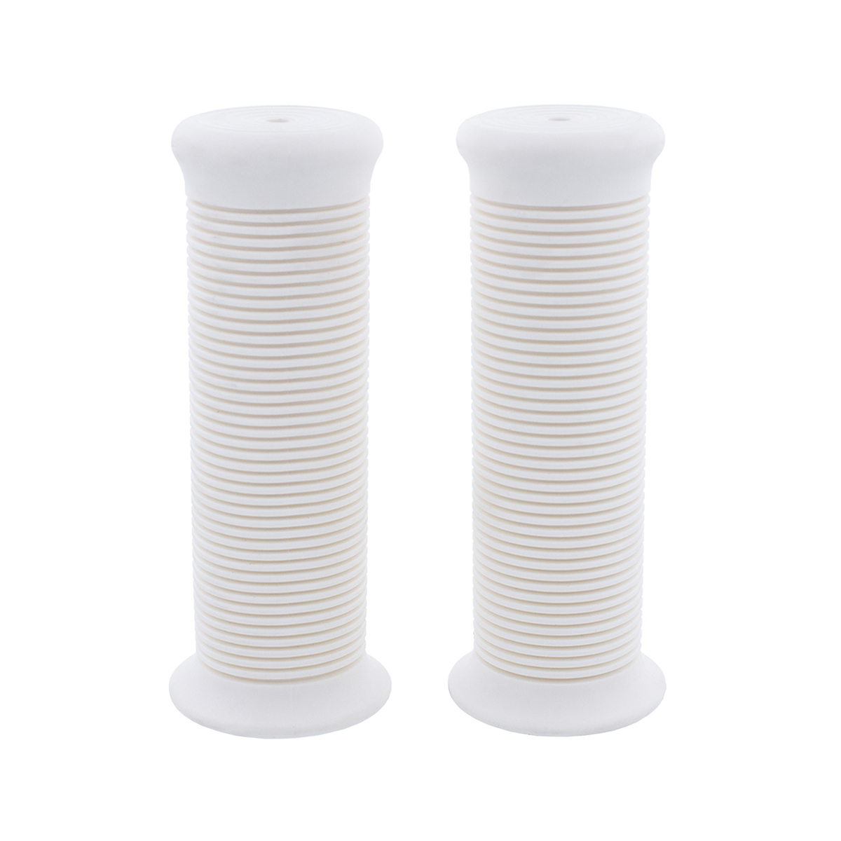 White Motorcycle Rubber Grip Set - 1" or 1-1/8" (25/28mm) (Bulk) (Pair) - Thumbnail 6