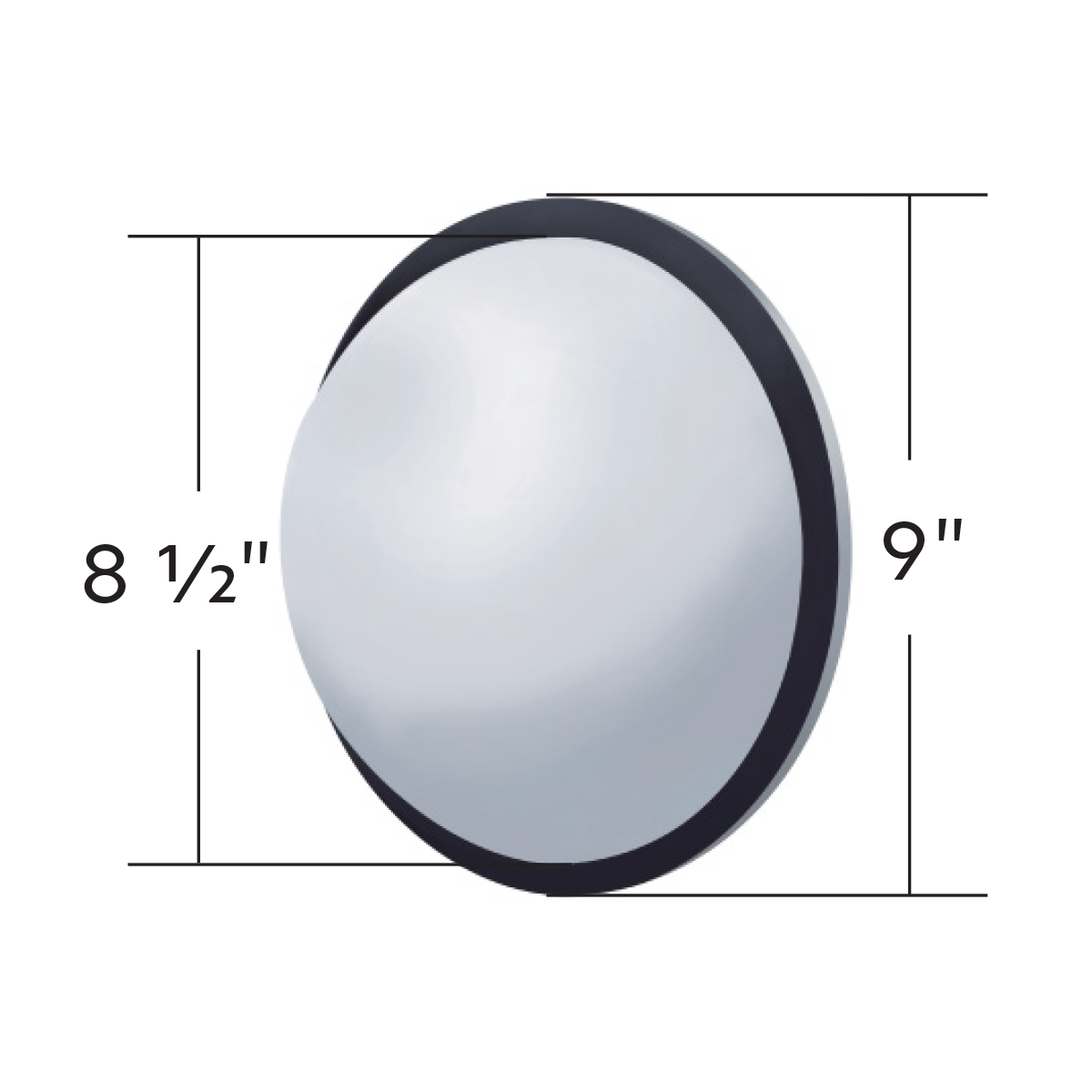 8-1/2" 430 Stainless Steel Full Dome Convex Mirror - Thumbnail 5