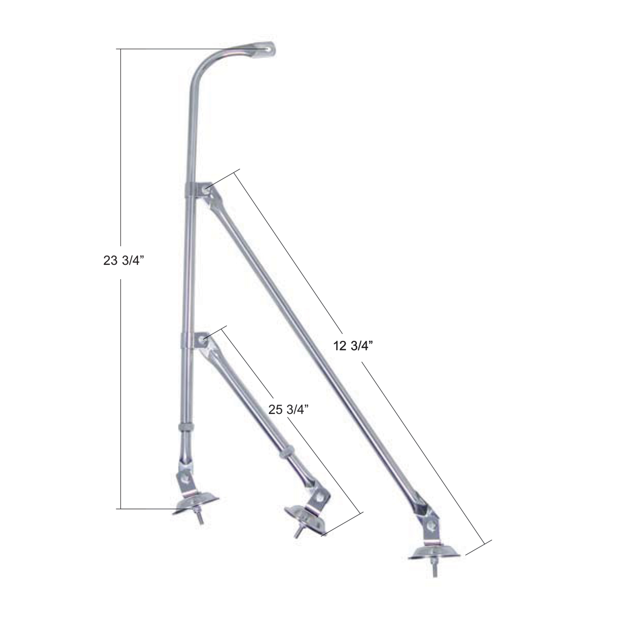 Stainless Tripod Fender Mirror Bracket - Thumbnail 3