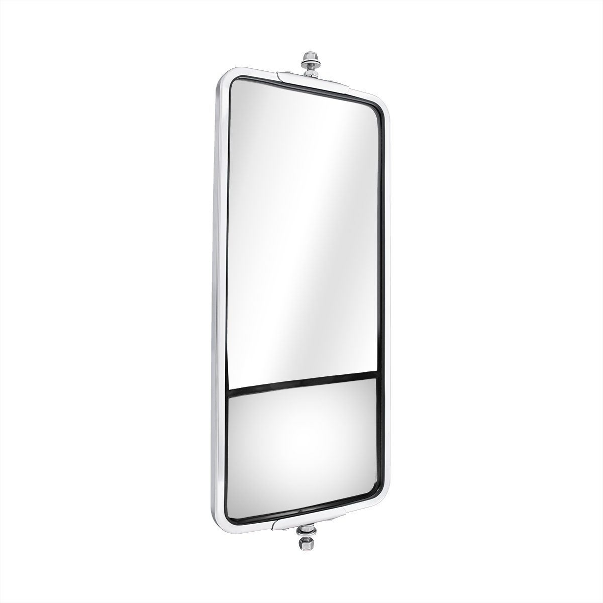 7" X 16" 430 Stainless Steel West Coast Style Mirror With Convex Lower Mirror - Heated - Thumbnail 2