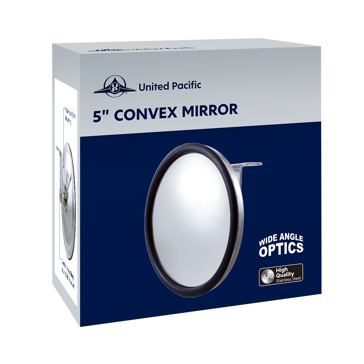 5" 430 Stainless Steel 320R Convex Mirror - Centered Mounting Stud - Thumbnail 7