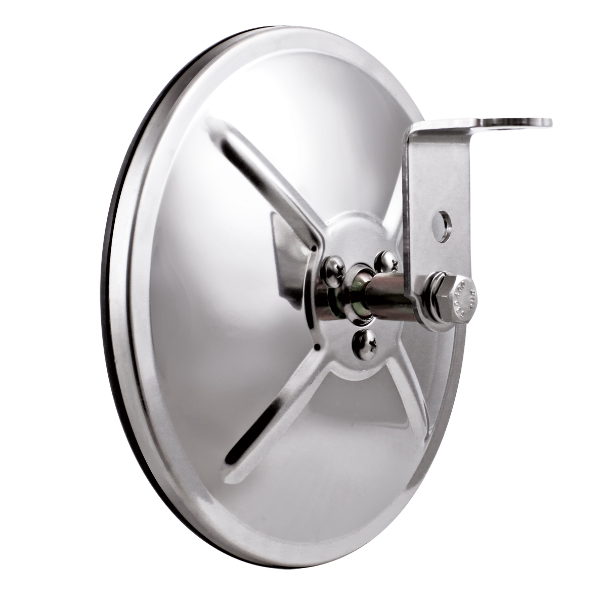 6" 430 Stainless Steel 320R Convex Mirror - Centered Mounting Stud - Thumbnail 4