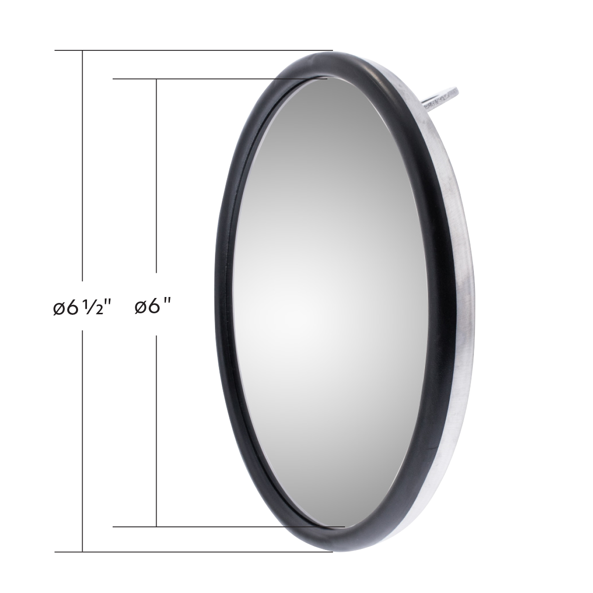 6" 430 Stainless Steel 320R Convex Mirror - Centered Mounting Stud - Thumbnail 7