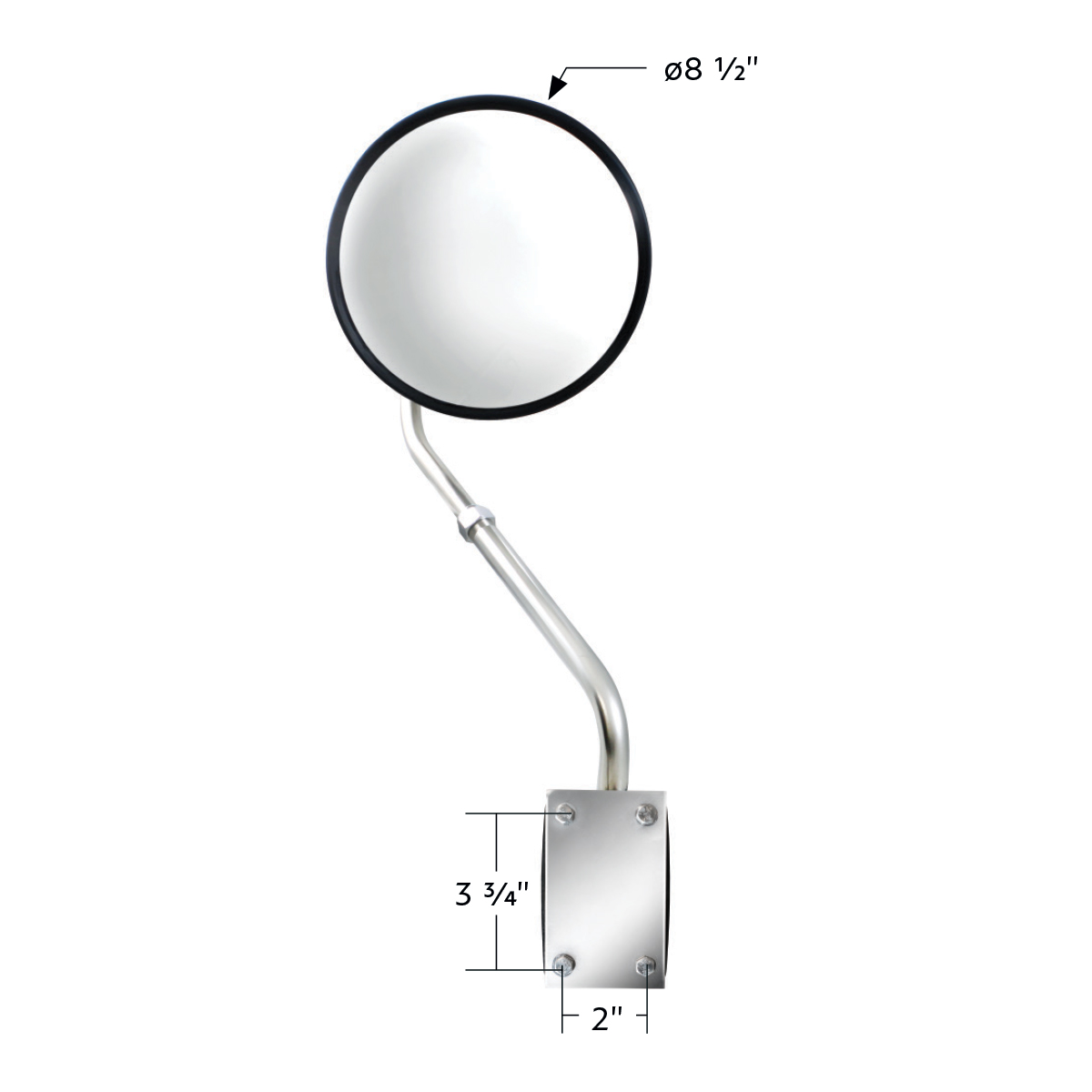 Stainless Steel Hood Mount Mirror - Thumbnail 7