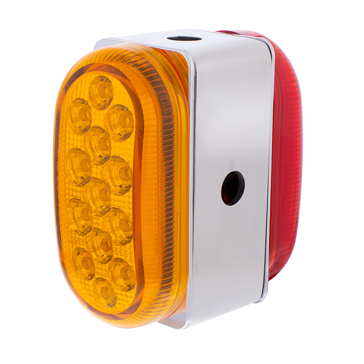 26 LED Dual Function Reflector Double Face Oval Light With SS Bracket - Amber & Red LED/Amber & Red Lens - Thumbnail 2